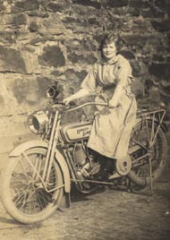 [woman on Harley]